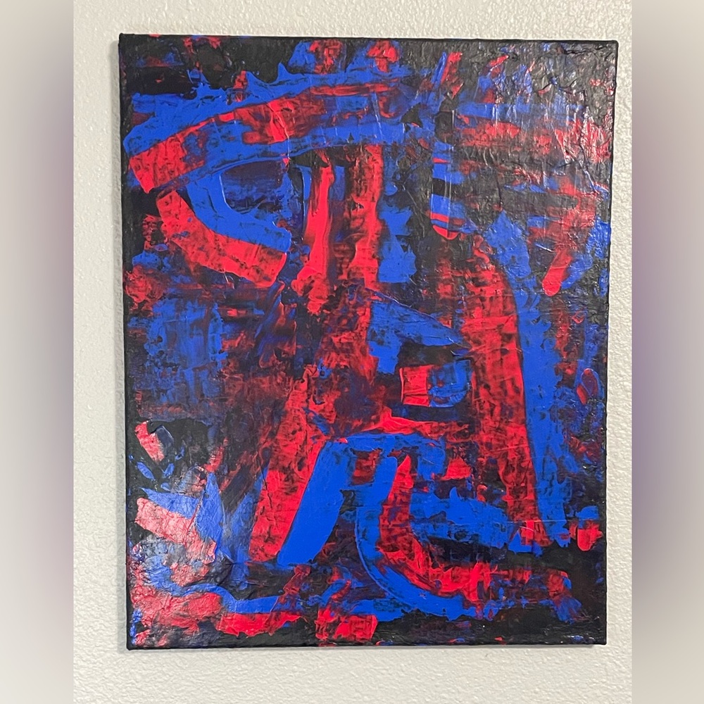 Abstract acrylic painting on a 16x20 canvas